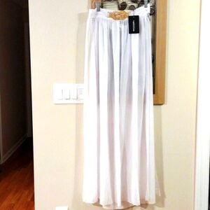 Pretty LittleThing Sheer Skirt  with Rhinestone waist detail Size 12 NWT